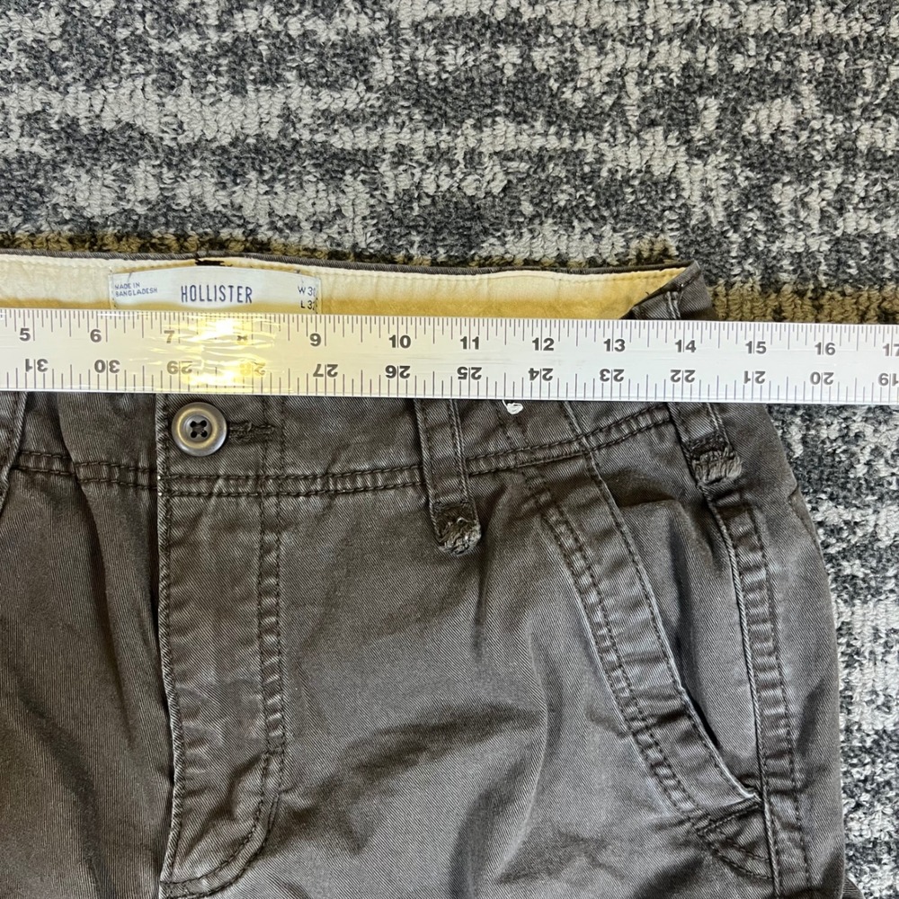 Hollister Mens Loose Fit Cargo Pants Charcoal Grey 30x32 Utility Workwear - Picture 4 of 8